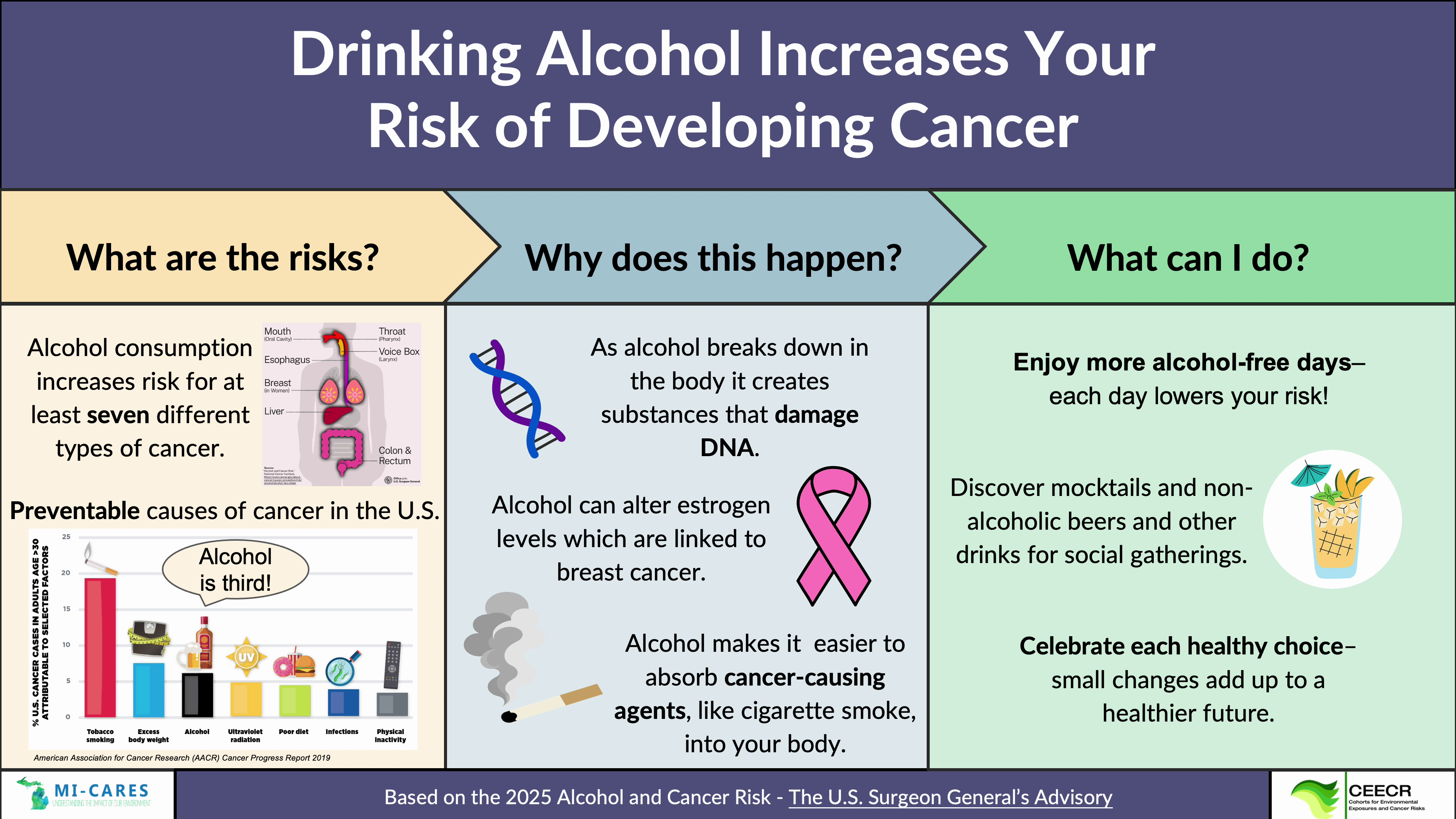 Video:  “MI-CARES Podcast: Drinking Alcohol and Cancer Risk” teaser image